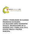Límites y posibilidades de alianzas progresivas en Rosario: Las relaciones entre movimientos sociales, organizaciones de la sociedad civil y poder local en el espacio público y político municipal Davila thumb