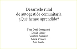 Desarrollo rural de autogestión comunitaria ¿Qué hemos aprendido? Desarrollorural thumb